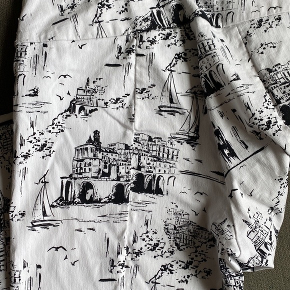 ELLIOTT LAUREN TOILE PRINT   PULL ON STRETCH ANKLE PANT size 8 - Picture 9 of 9